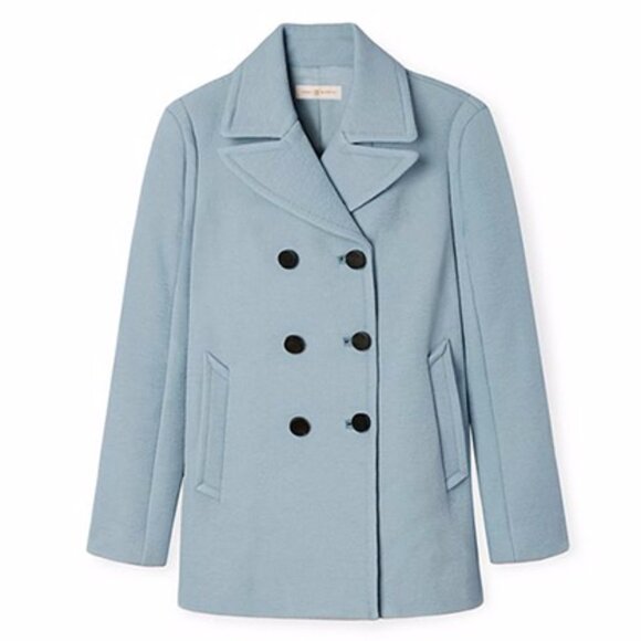 EUC Tory Burch Bonded Chiffon Texture Peacoat Light Blue Size 0 - Picture 2 of 7